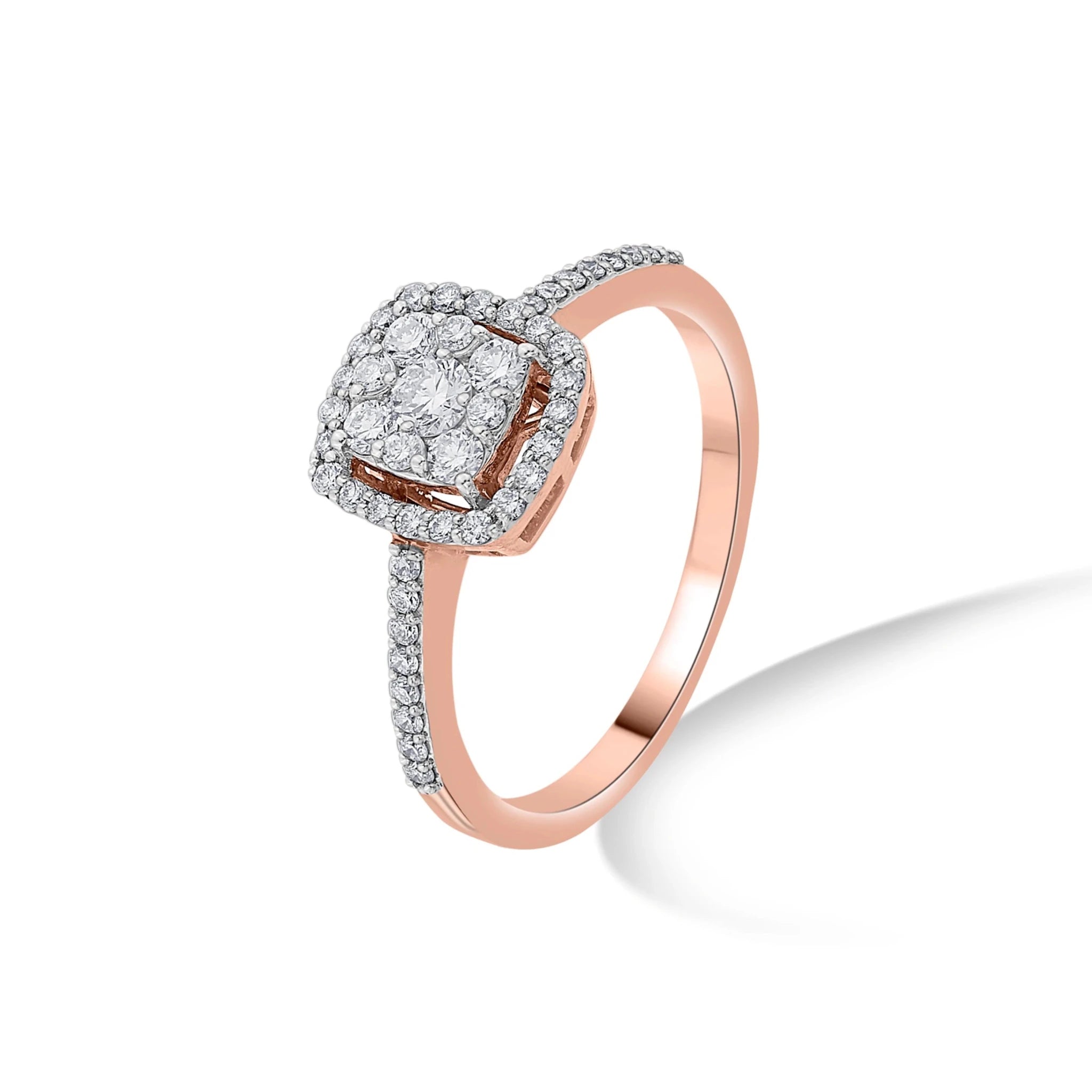 Sassy Spark Halo Ring - Zen Diamond India