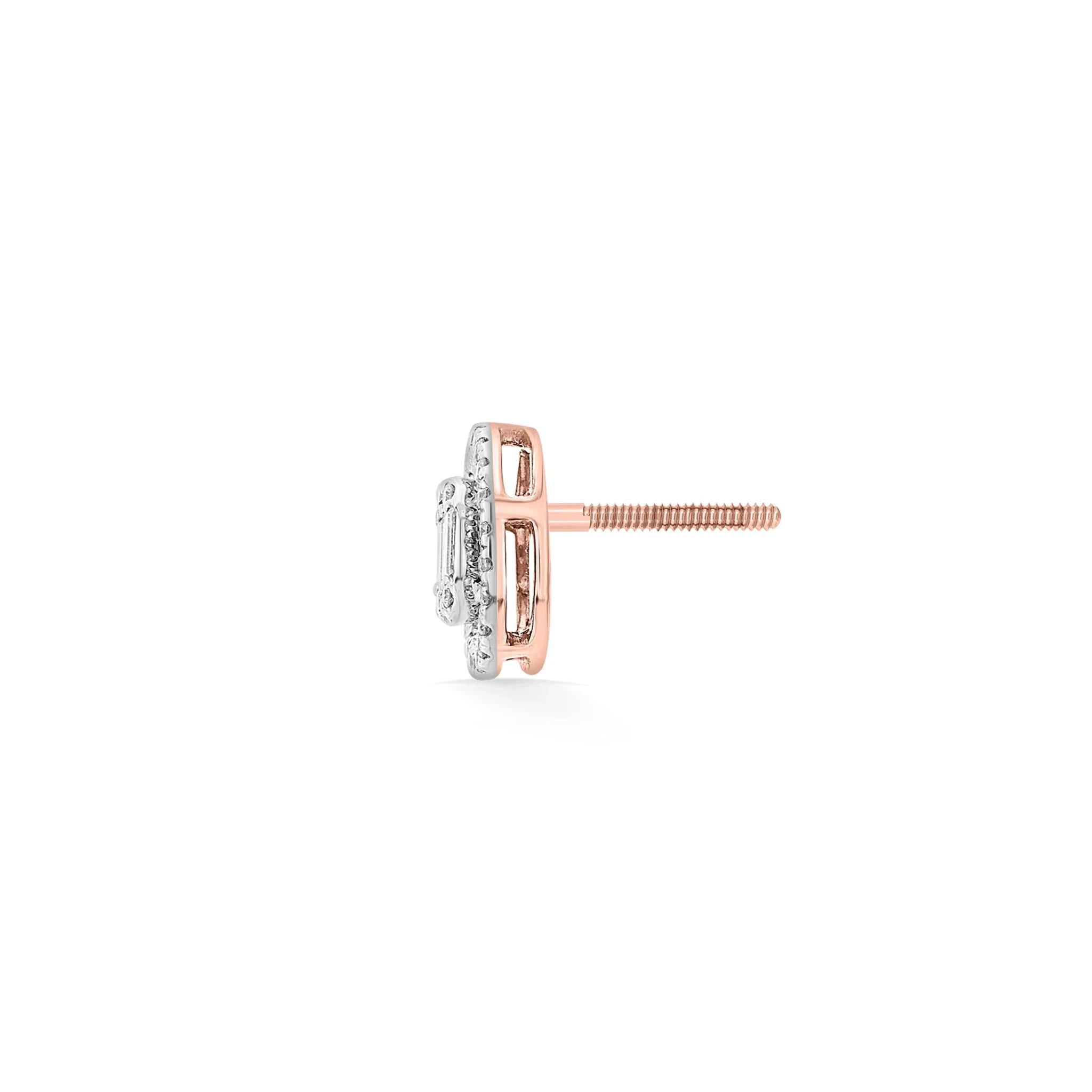 Signature Extra Small Round Pave Solitaire Earrings - Zen Diamond India