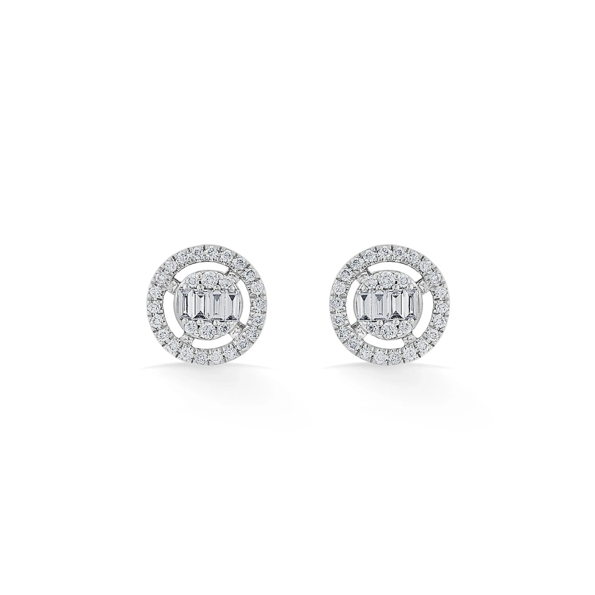 Signature Extra Small Round Pave Solitaire Earrings - Zen Diamond India