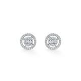Signature Extra Small Round Pave Solitaire Earrings - Zen Diamond India