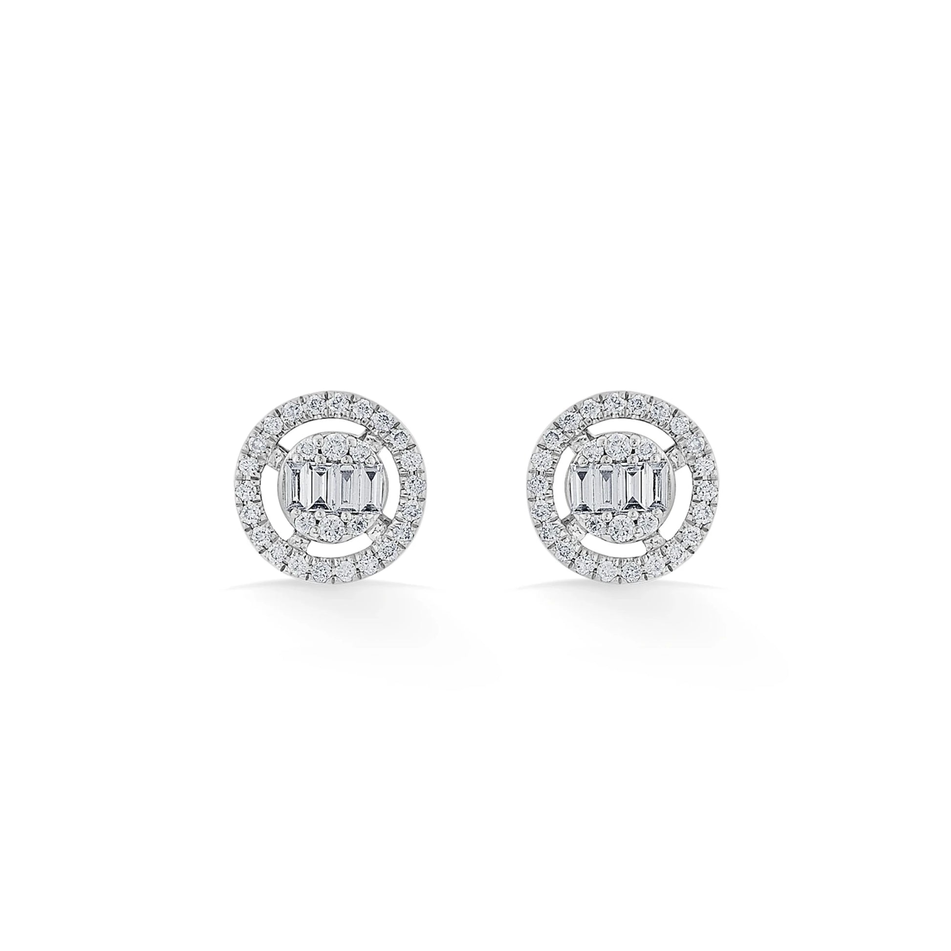 Signature Extra Small Round Pave Solitaire Earrings - Zen Diamond India
