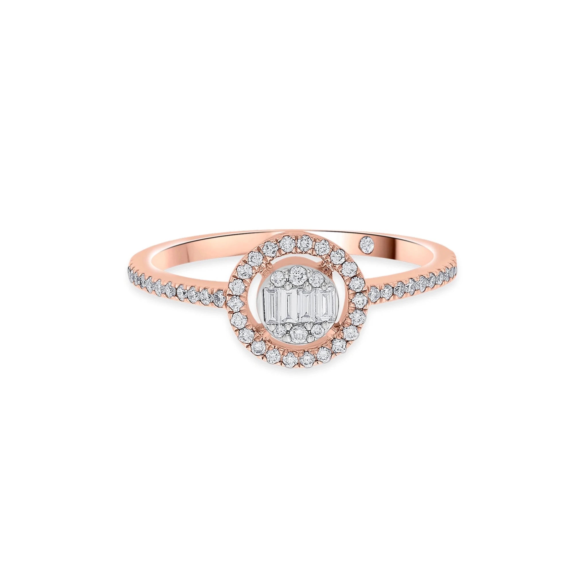 Signature Extra Small Round Pave Solitaire Ring - Zen Diamond India