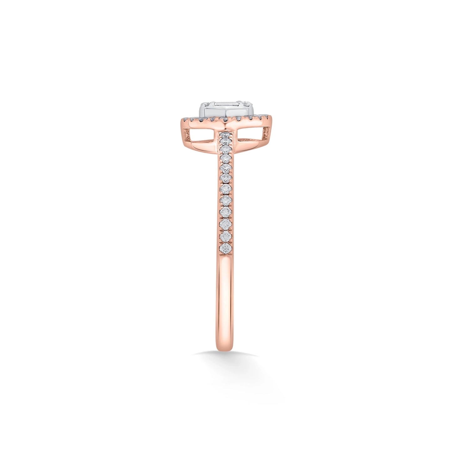 Signature Extra Small Round Pave Solitaire Ring - Zen Diamond India
