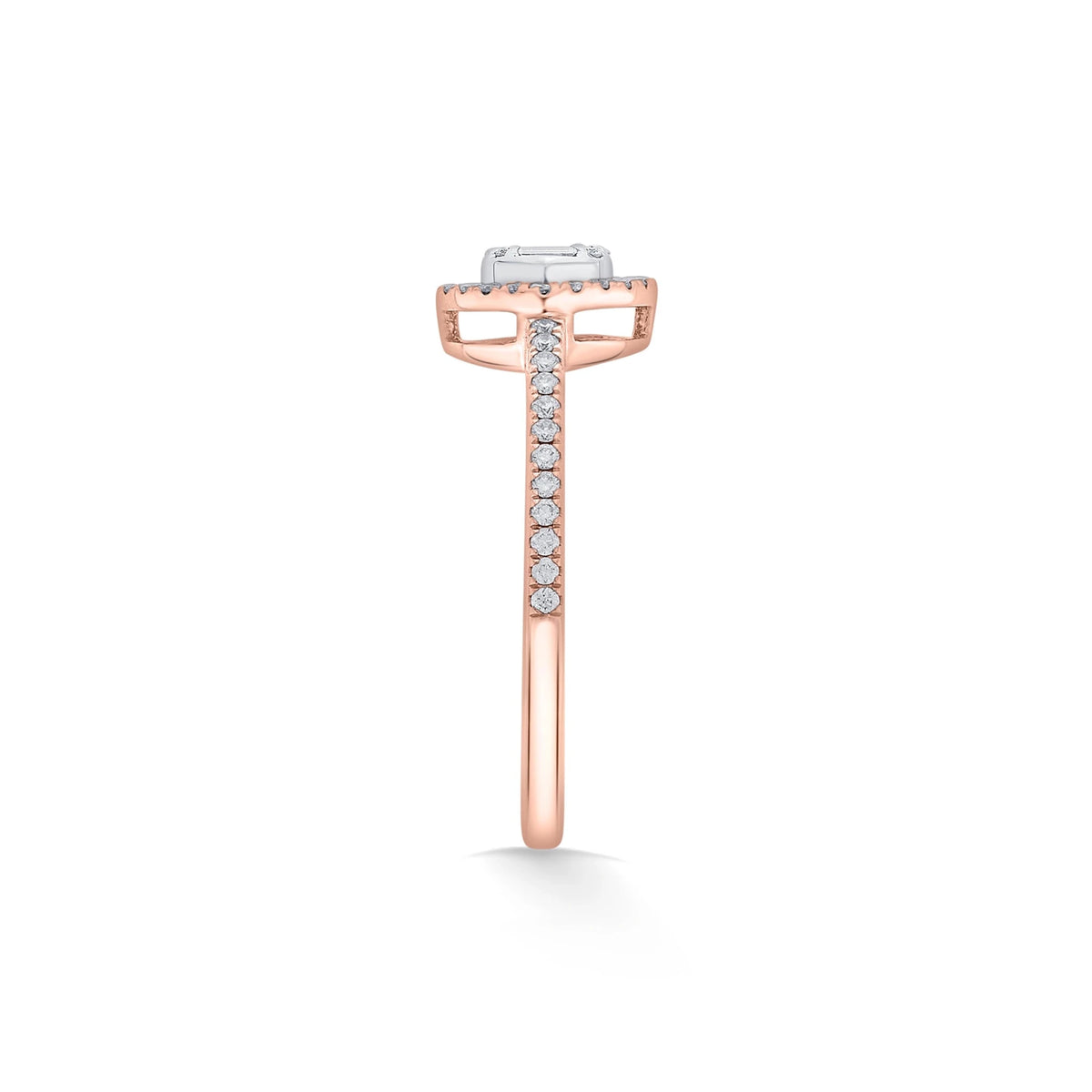 Signature Extra Small Round Pave Solitaire Ring - Zen Diamond India