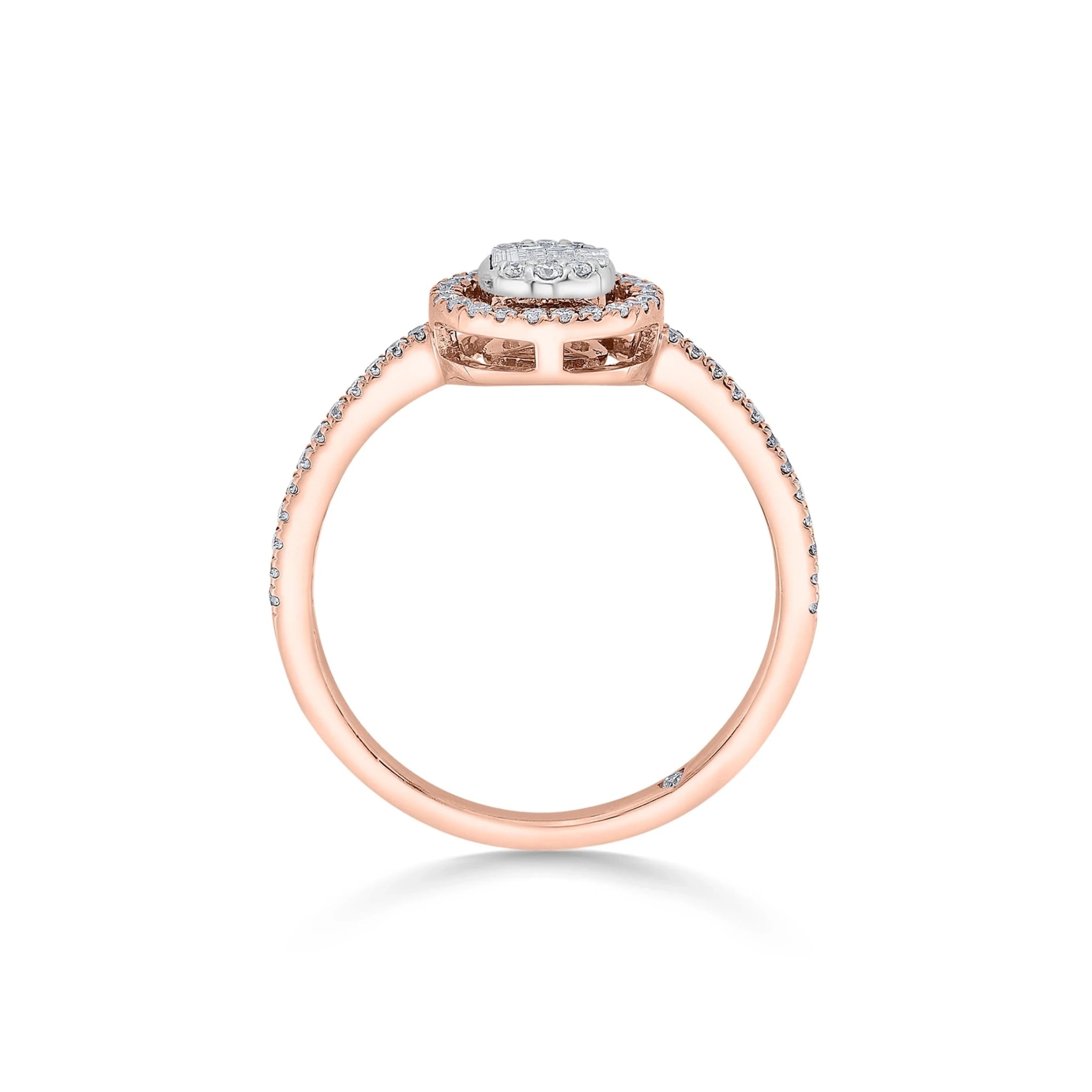 Signature Extra Small Round Pave Solitaire Ring - Zen Diamond India