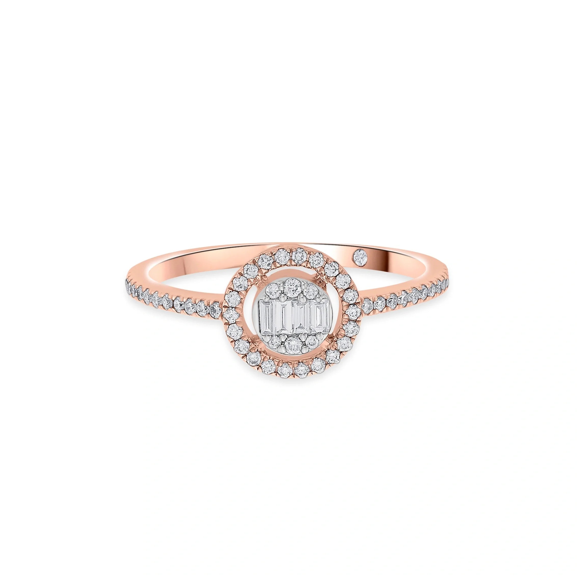 Signature Extra Small Round Pave Solitaire Ring - Zen Diamond India