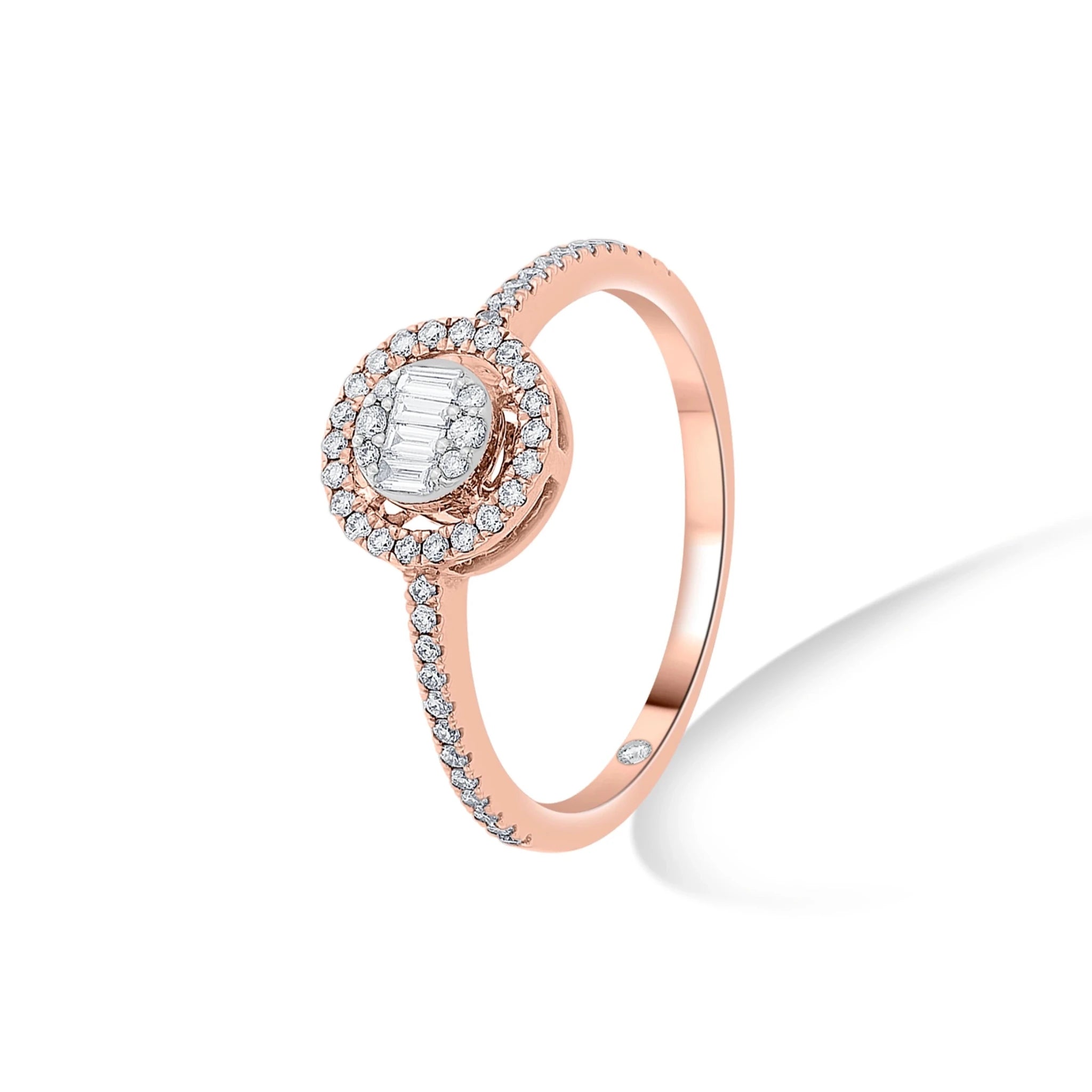 Signature Extra Small Round Pave Solitaire Ring - Zen Diamond India
