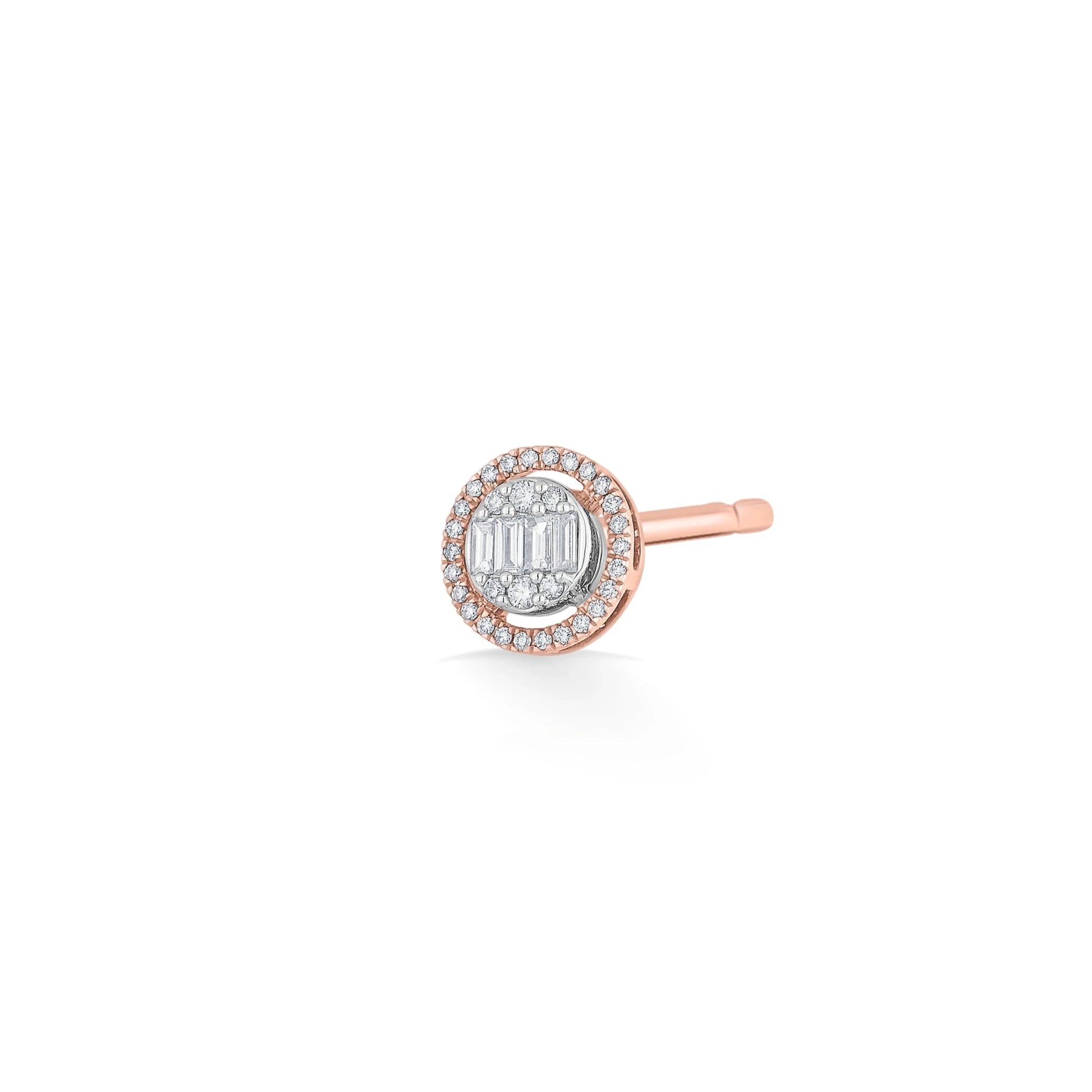 Signature Small Round Pave Solitaire Earrings - Zen Diamond India