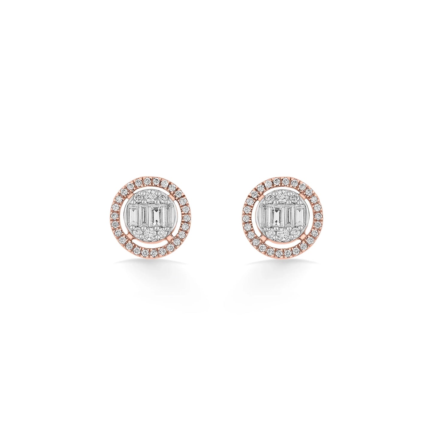 Signature Small Round Pave Solitaire Earrings - Zen Diamond India