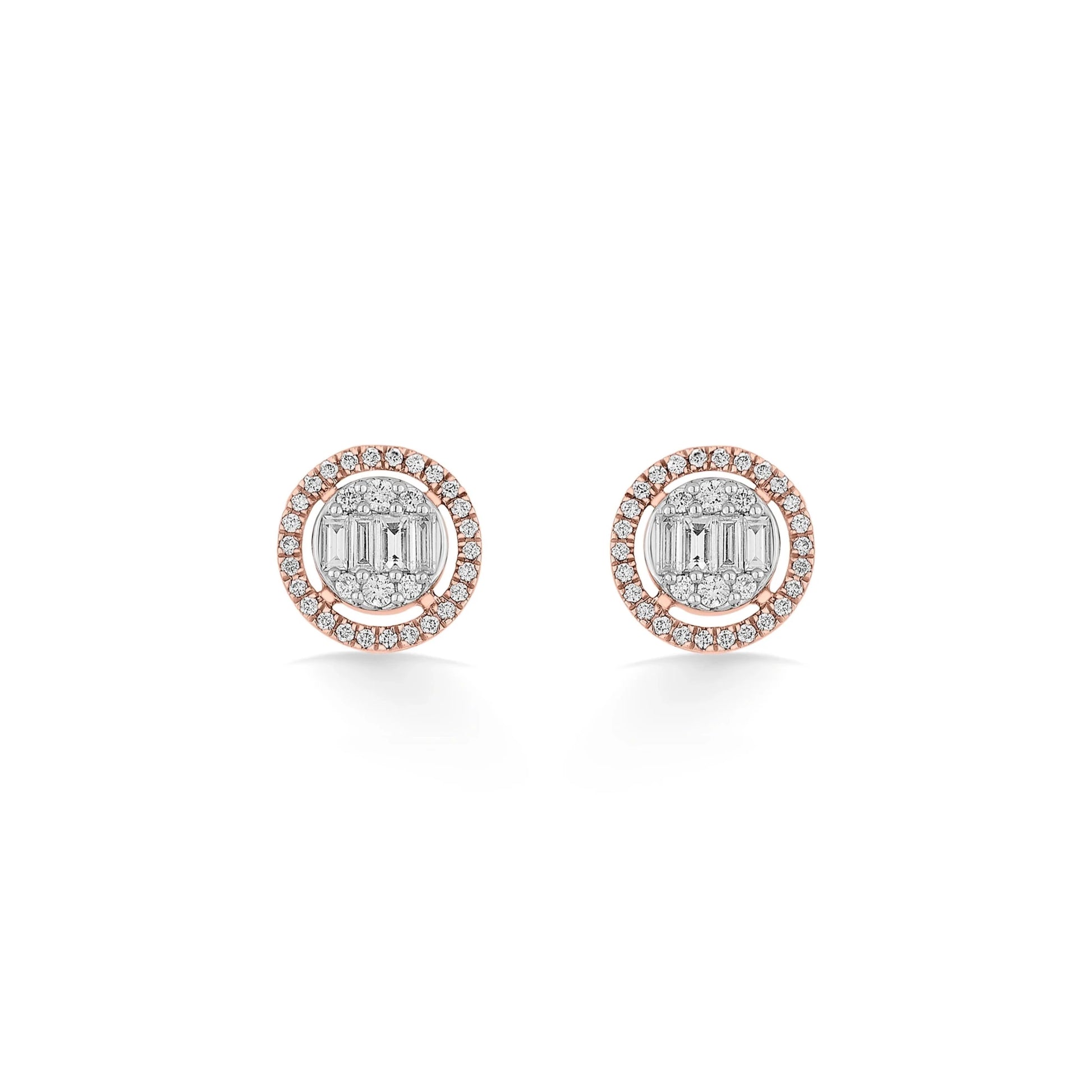Signature Small Round Pave Solitaire Earrings - Zen Diamond India