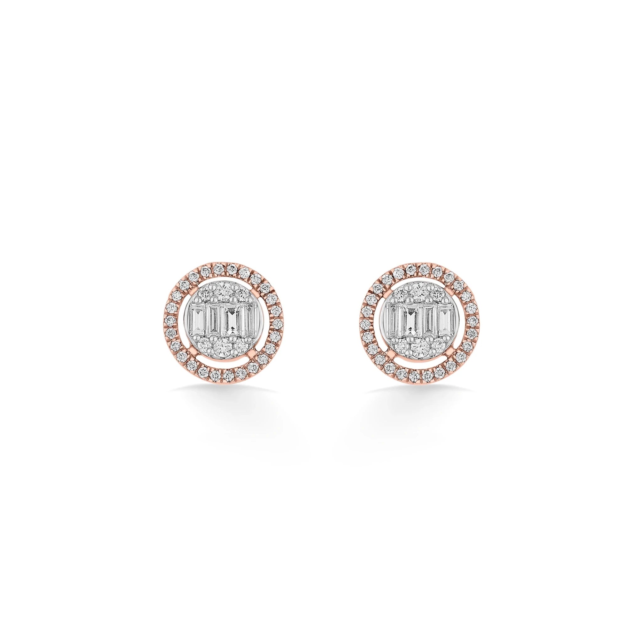 Signature Small Round Pave Solitaire Earrings - Zen Diamond India