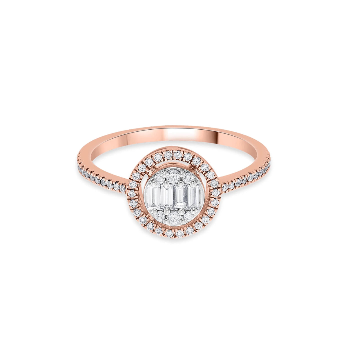Signature Small Round Pave Solitaire Ring - Zen Diamond India