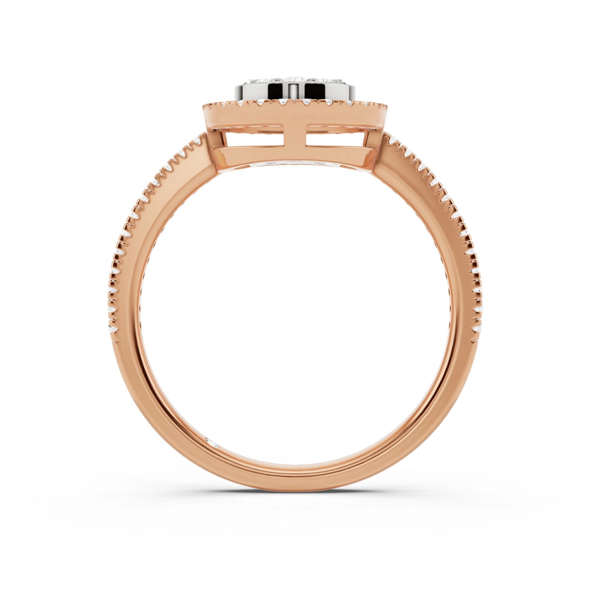 Signature Small Round Pave Solitaire Ring