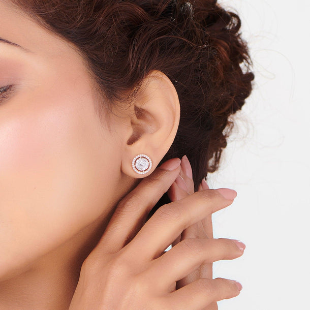 Signature Medium Round Pave Solitaire Earrings