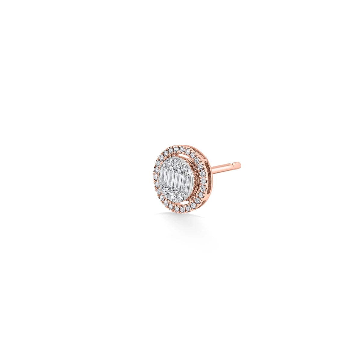 Signature Medium Round Pave Solitaire Earrings - Zen Diamond India