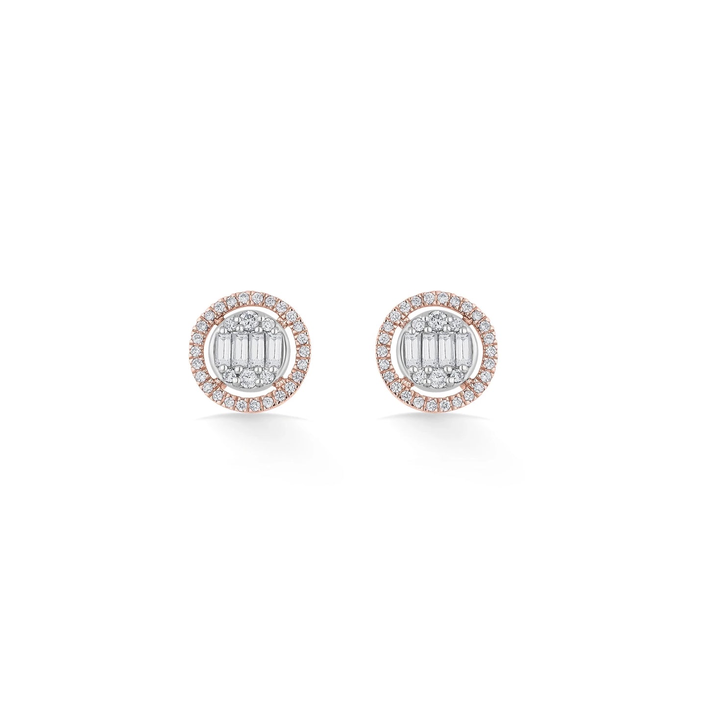 Signature Medium Round Pave Solitaire Earrings - Zen Diamond India