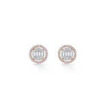 Signature Medium Round Pave Solitaire Earrings - Zen Diamond India
