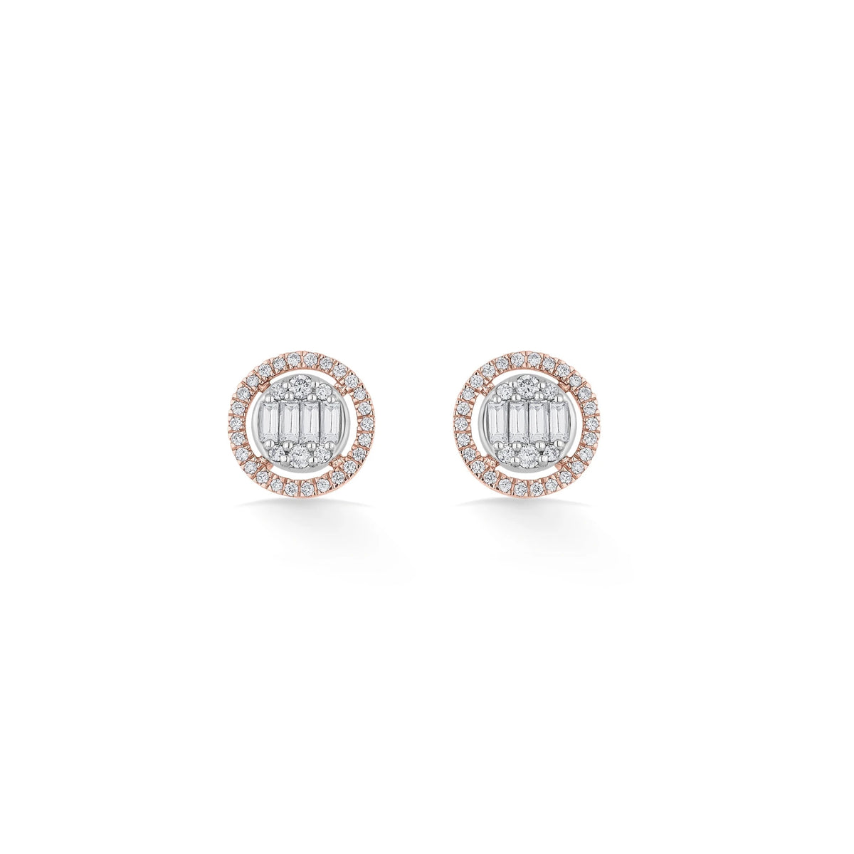 Signature Medium Round Pave Solitaire Earrings - Zen Diamond India