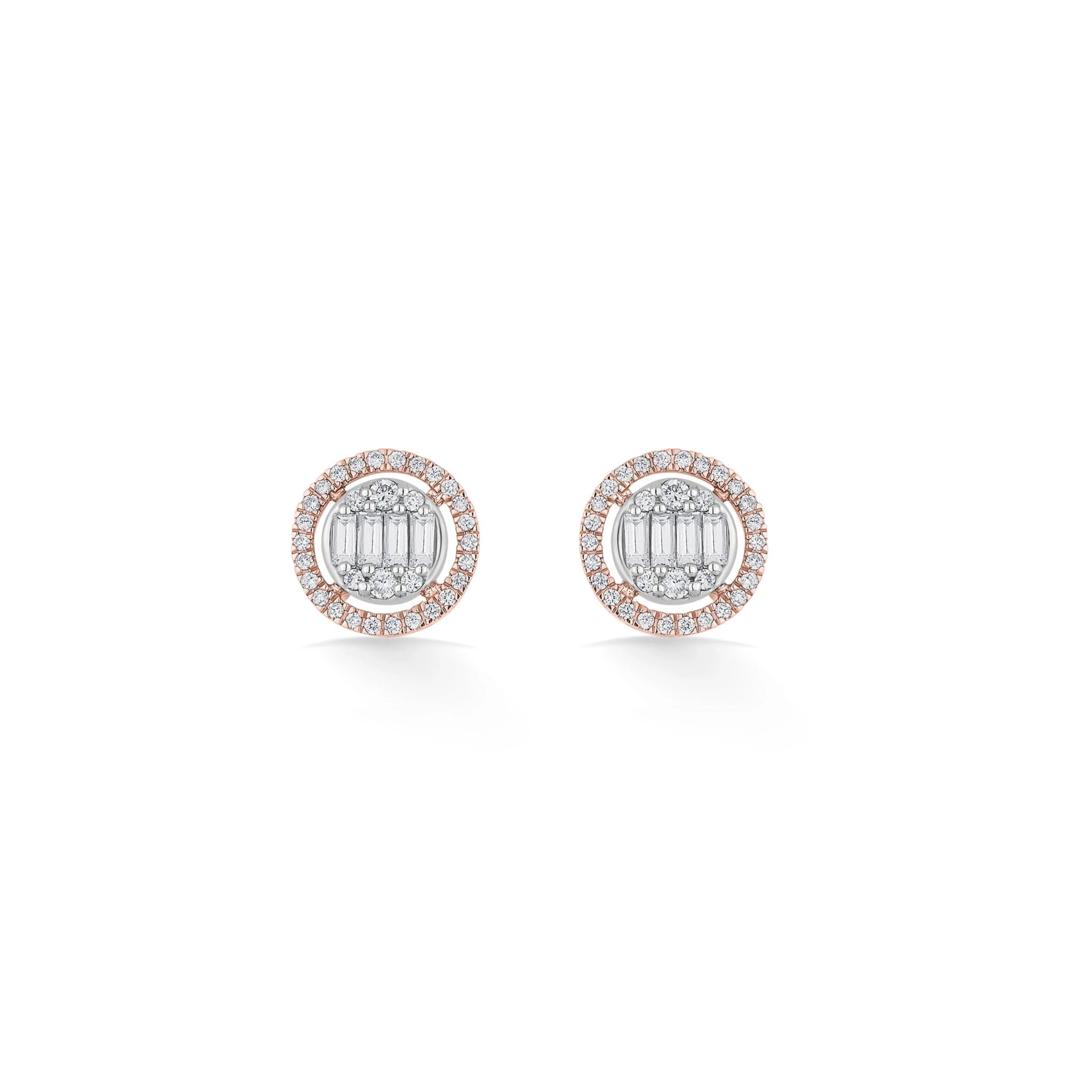 Signature Medium Round Pave Solitaire Earrings - Zen Diamond India