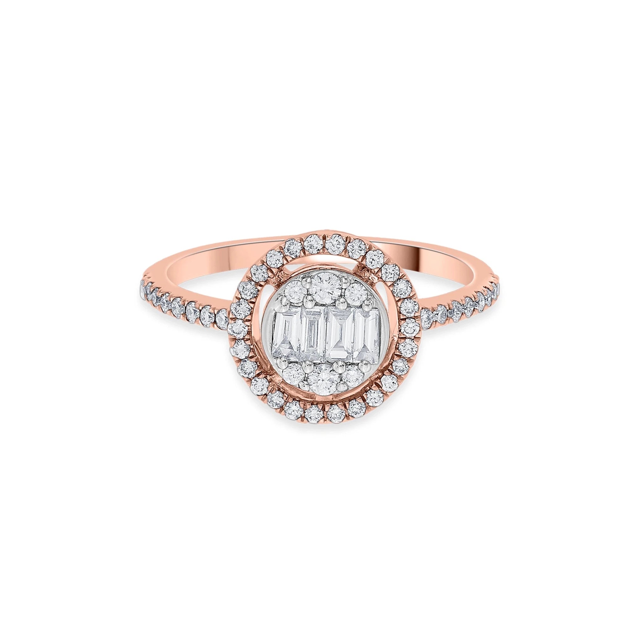 Signature Medium Round Pave Solitaire Ring - Zen Diamond India