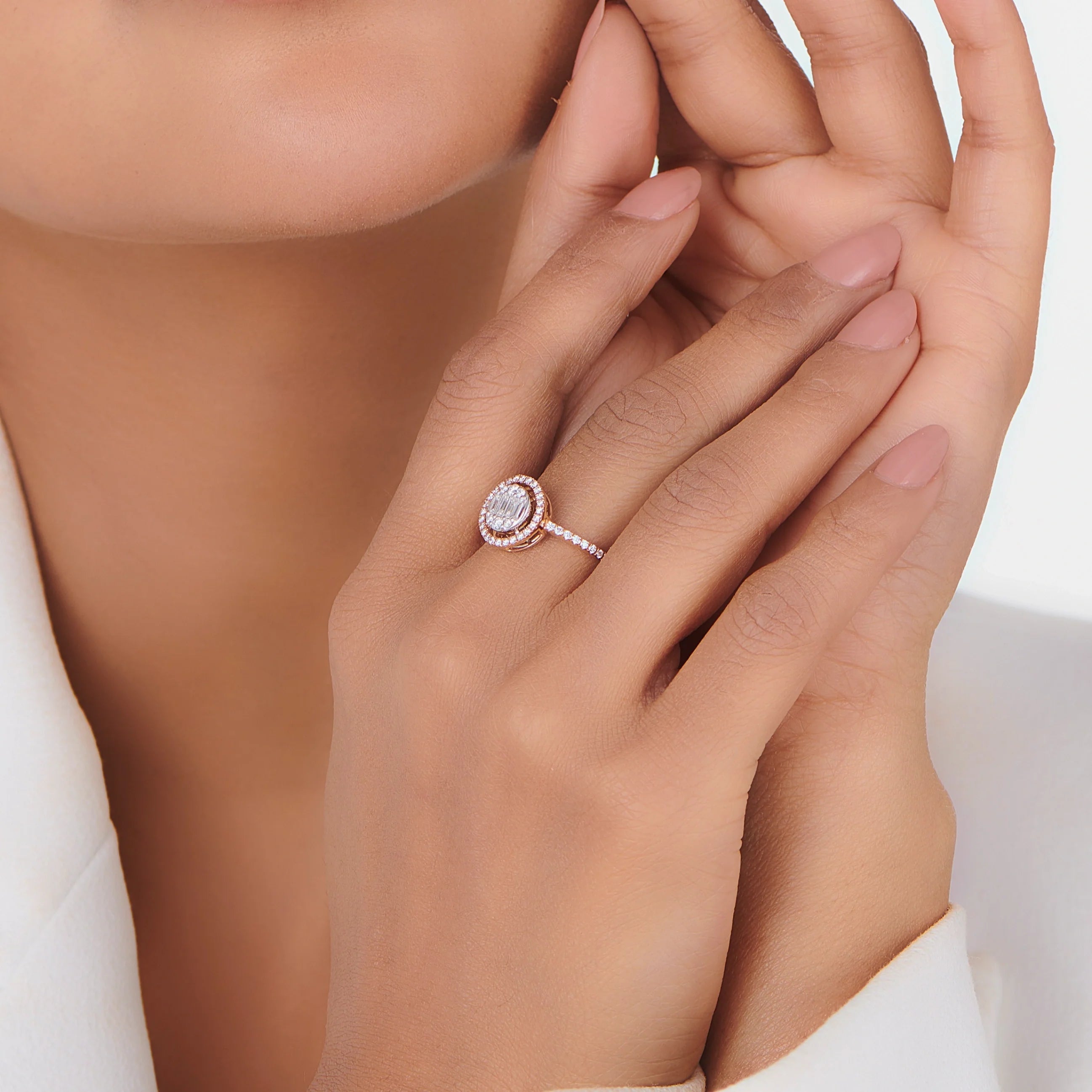 Signature Medium Round Pave Solitaire Ring - Zen Diamond India