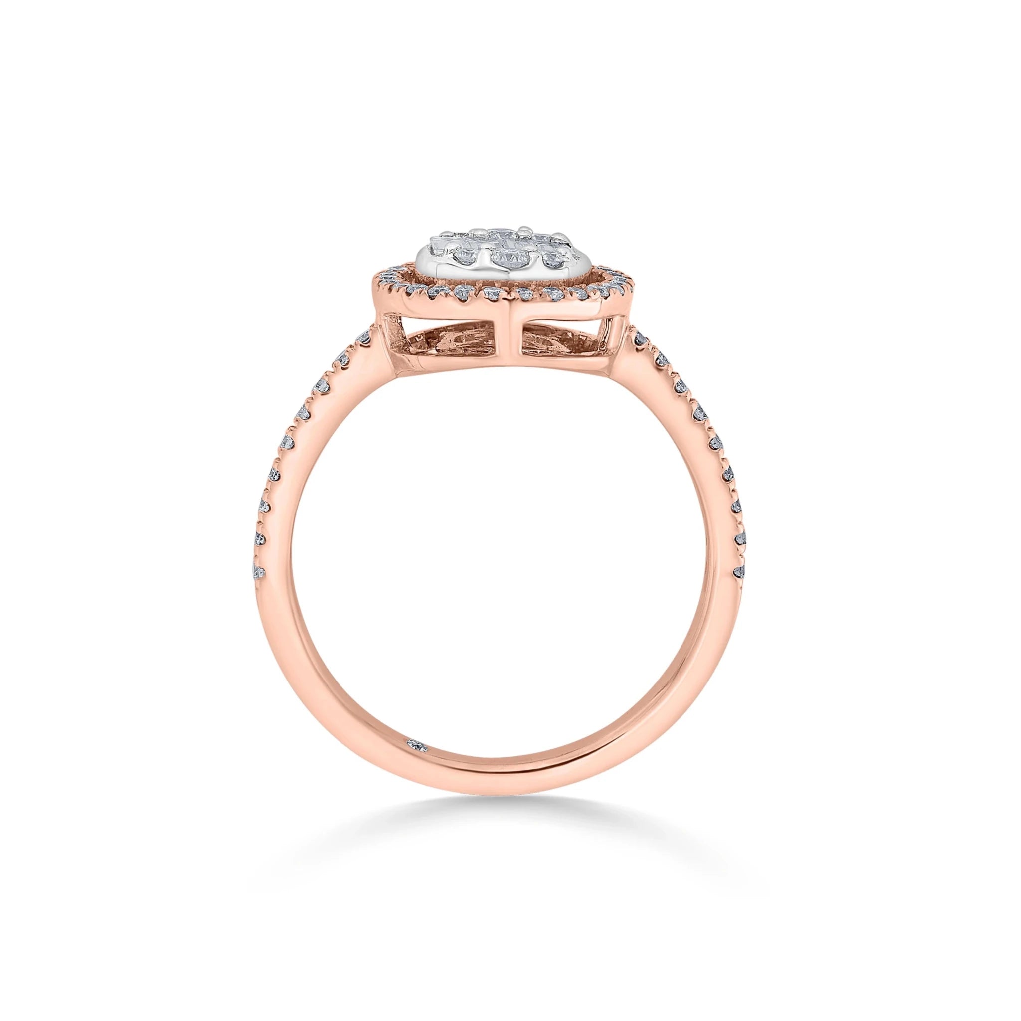 Signature Medium Round Pave Solitaire Ring - Zen Diamond India