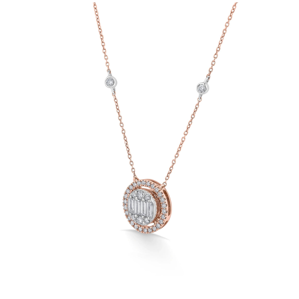Signature Medium Round Pave Solitaire Pendant - Zen Diamond India