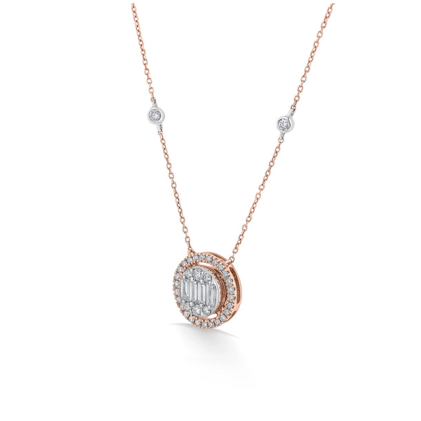 Signature Medium Round Pave Solitaire Pendant - Zen Diamond India