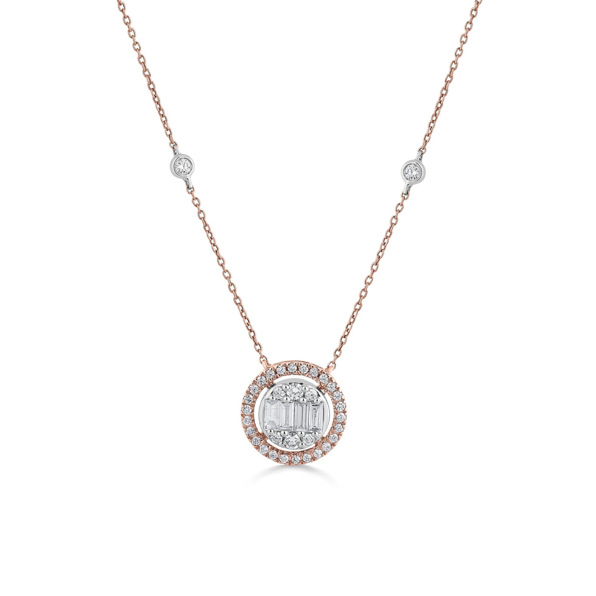 Signature Medium Round Pave Solitaire Pendant - Zen Diamond India