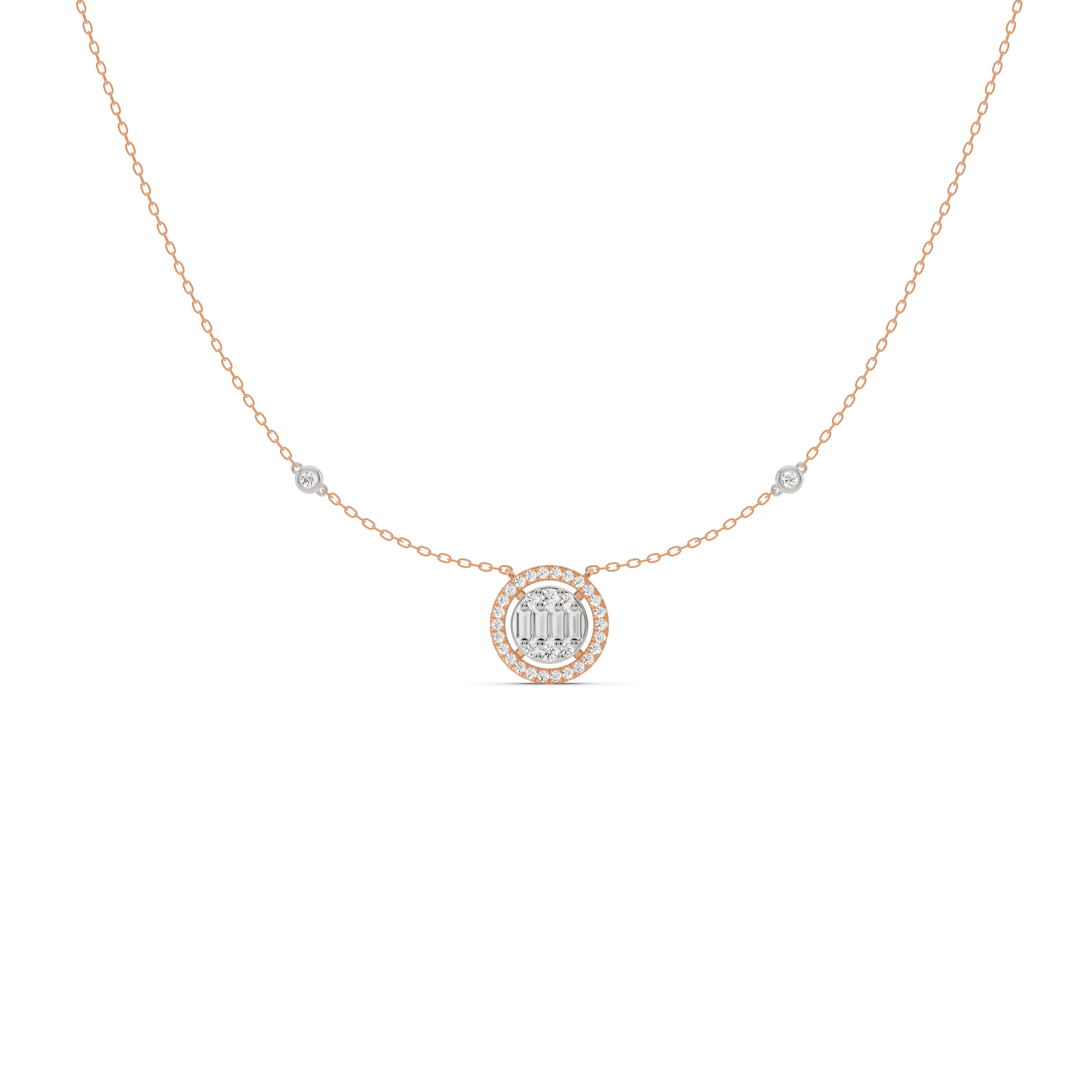Signature Medium Round Pave Solitaire Pendant - Zen Diamond India