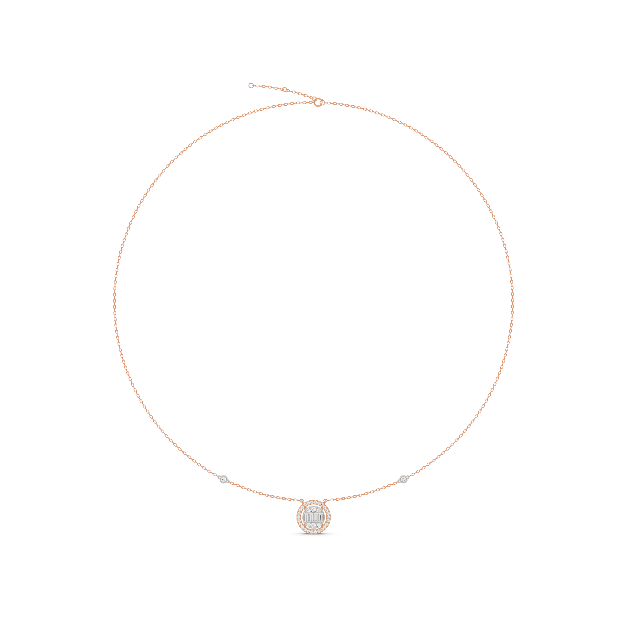 Signature Medium Round Pave Solitaire Pendant - Zen Diamond India