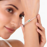 Toren Emerald Glow Curve Bracelet