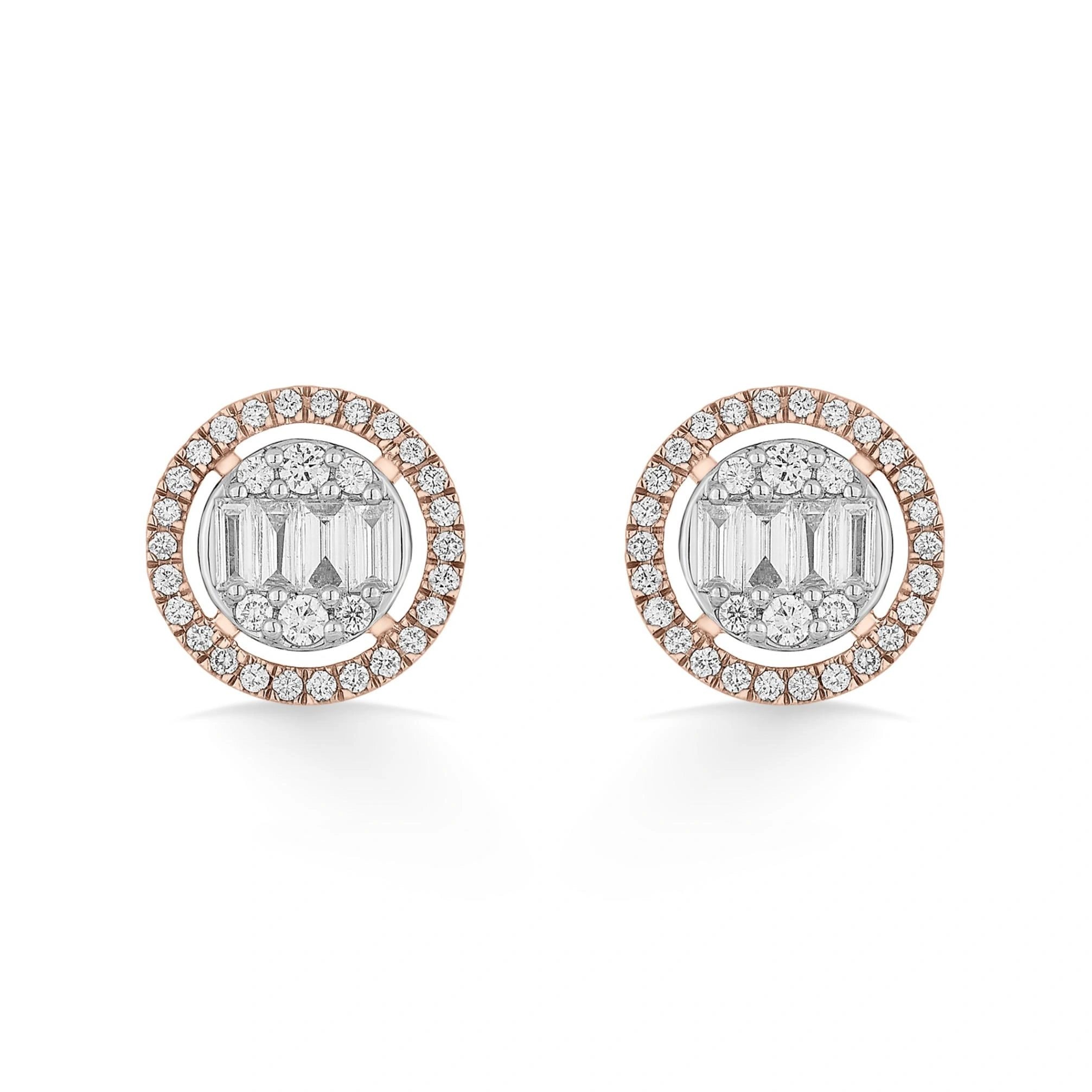 Signature Large Round Pave Solitaire Earrings - Zen Diamond India