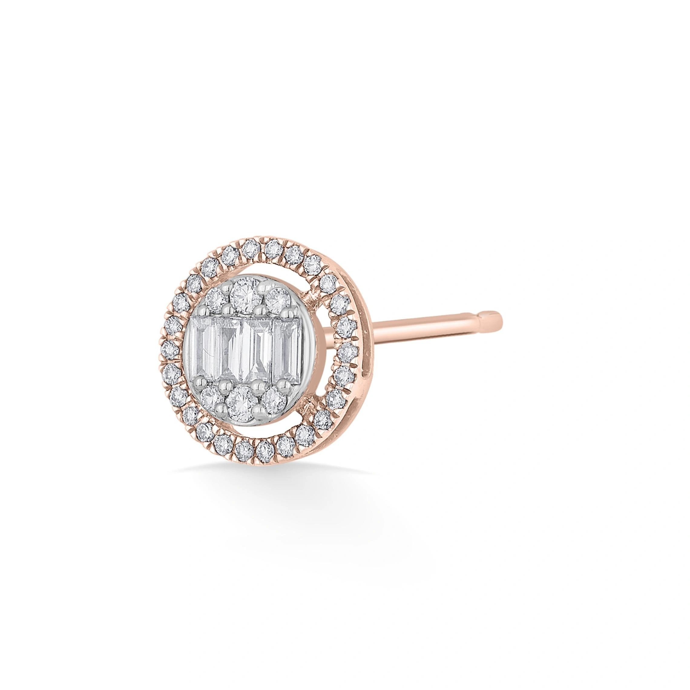 Signature Large Round Pave Solitaire Earrings - Zen Diamond India