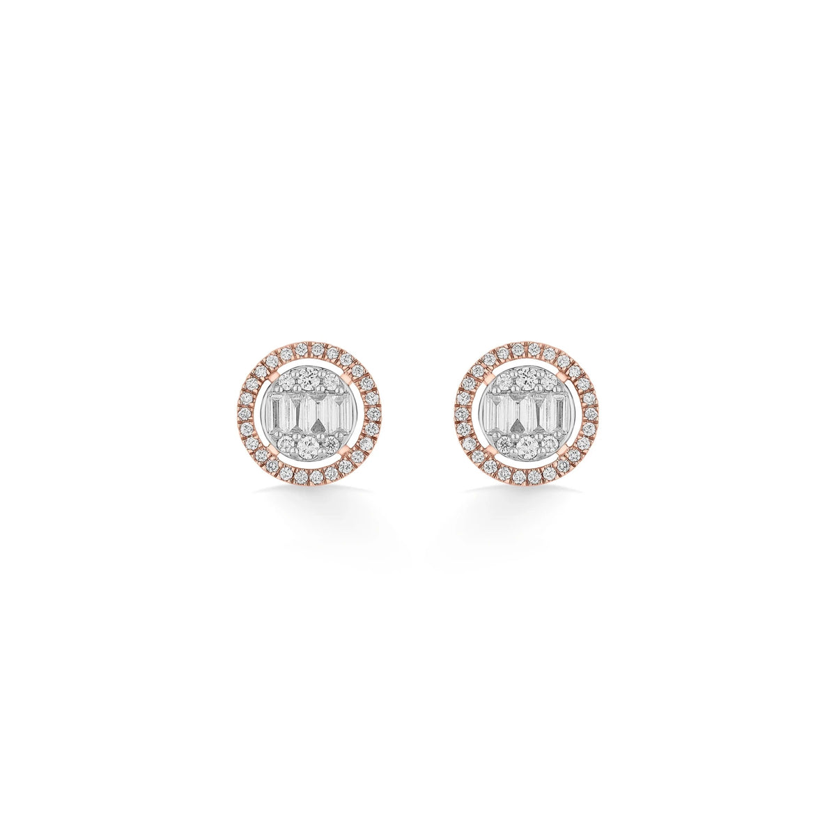 Signature Large Round Pave Solitaire Earrings - Zen Diamond India