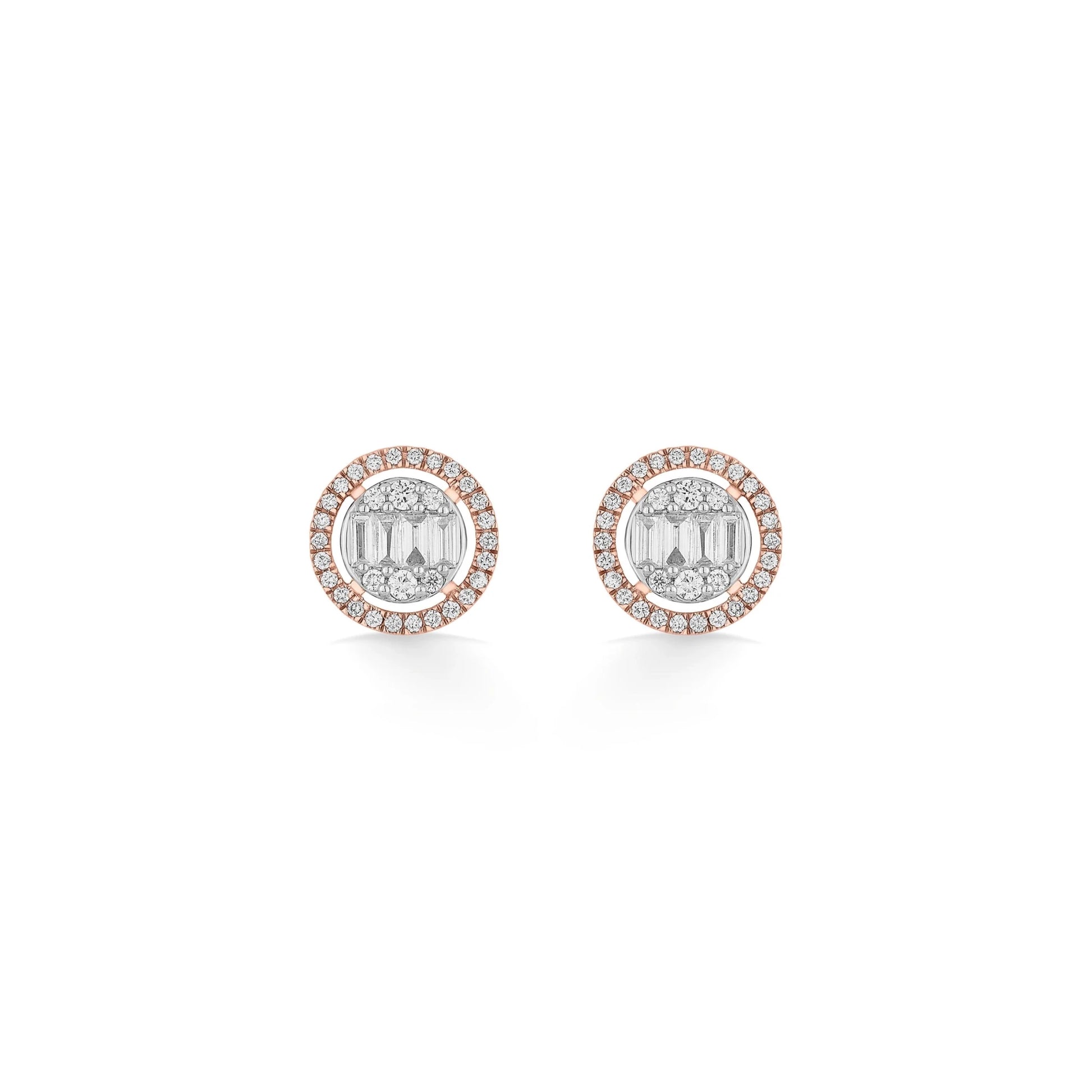 Signature Large Round Pave Solitaire Earrings - Zen Diamond India
