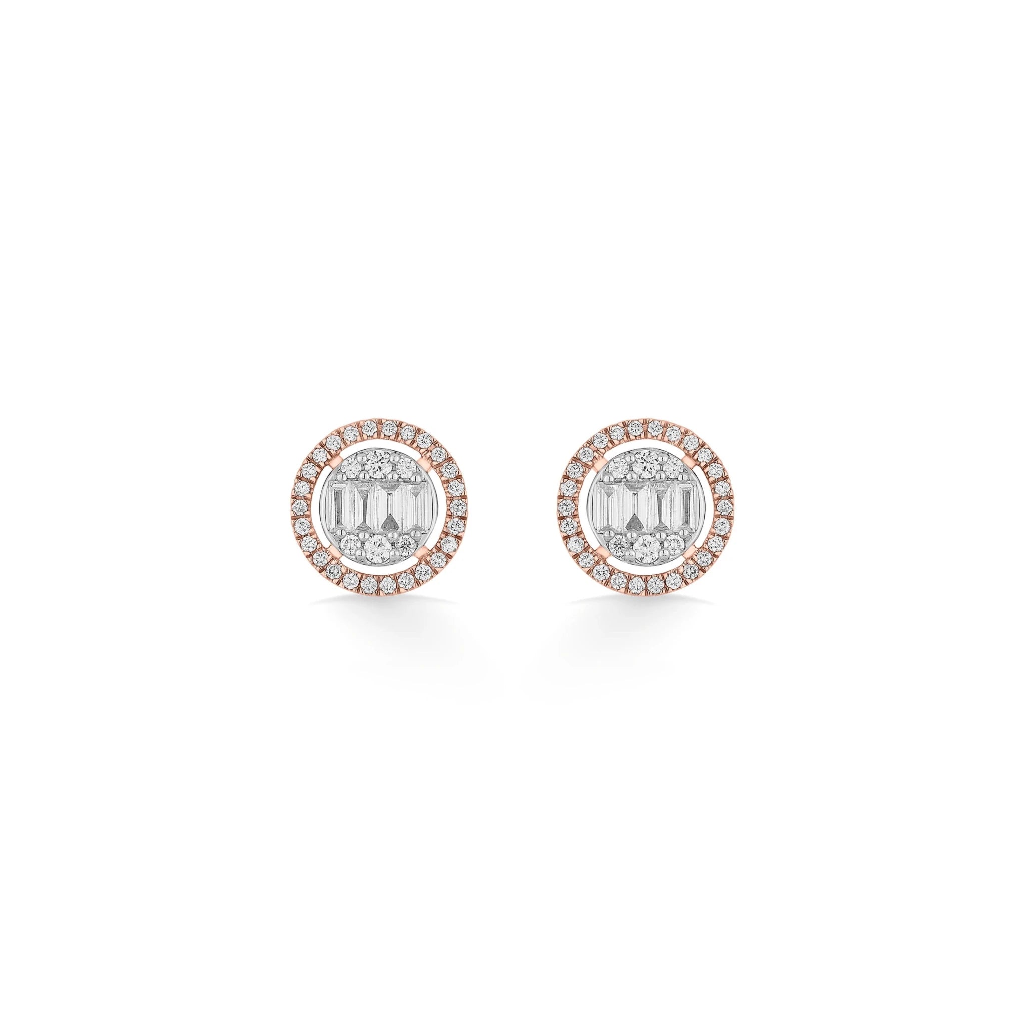 Signature Large Round Pave Solitaire Earrings - Zen Diamond India