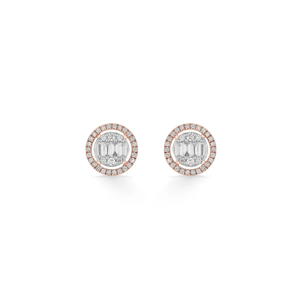 Signature Large Round Pave Solitaire Earrings - Zen Diamond India