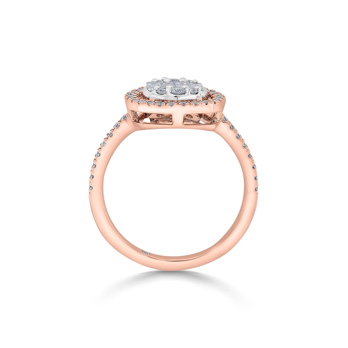 Signature Large Round Pave Solitaire Ring - Zen Diamond India