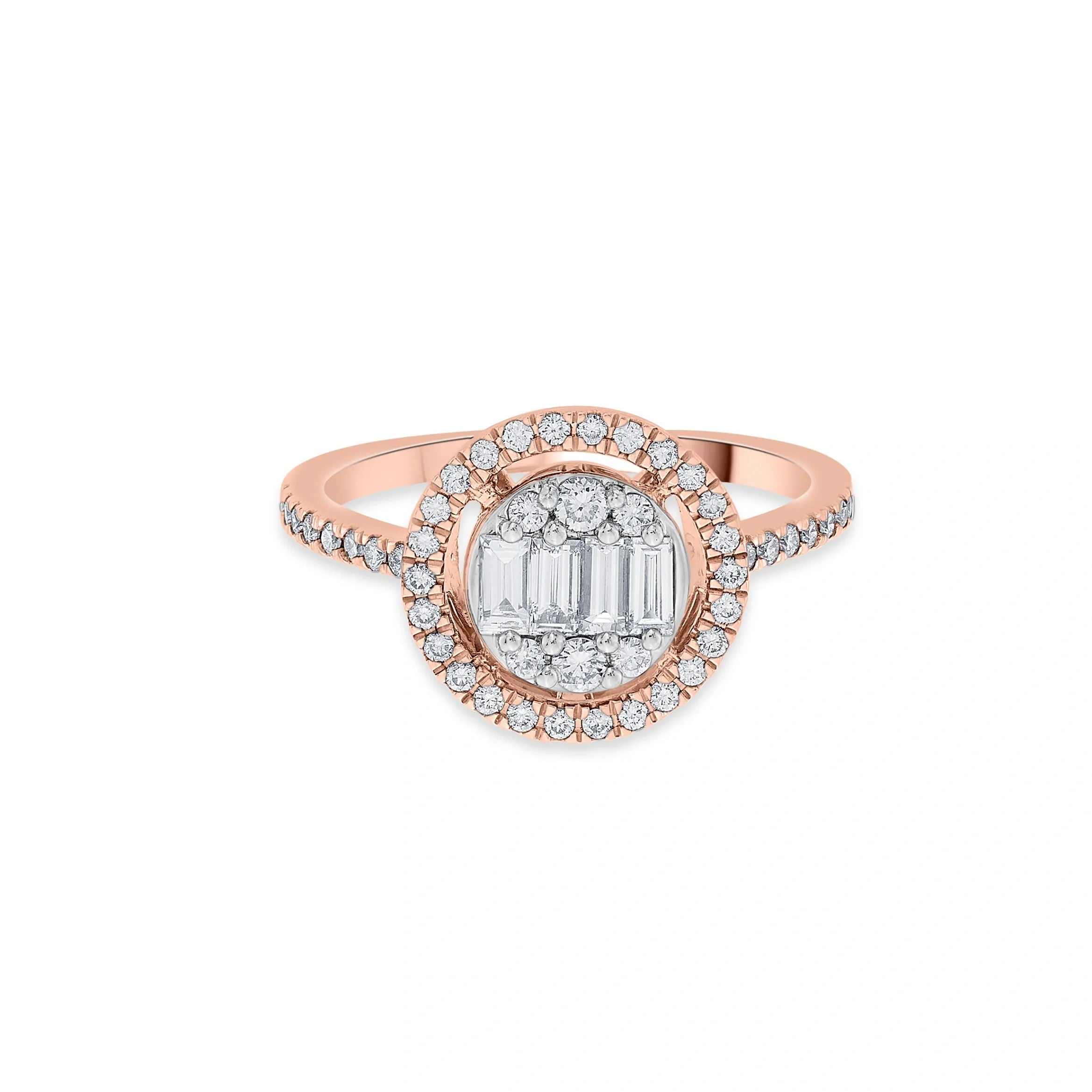 Signature Large Round Pave Solitaire Ring - Zen Diamond India