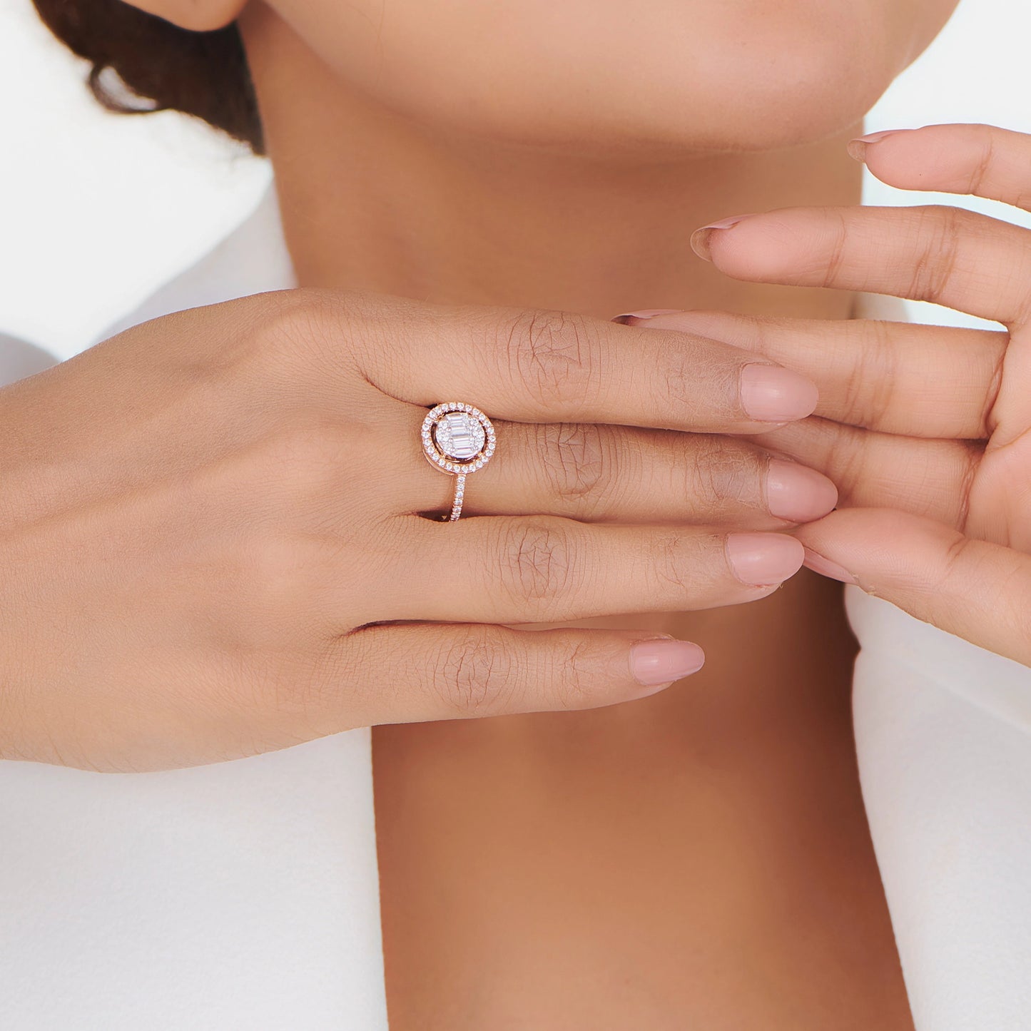 Signature Large Round Pave Solitaire Ring