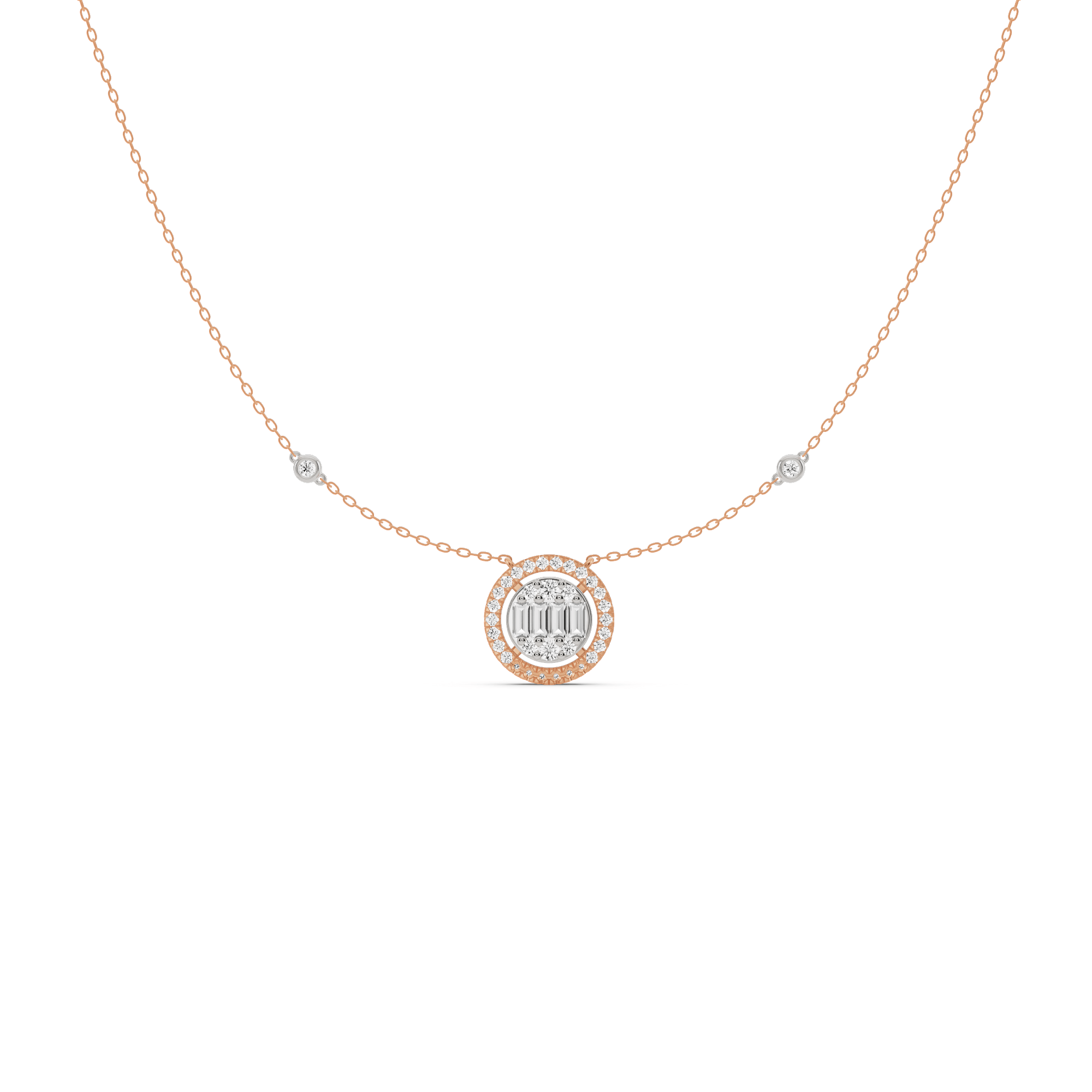 Signature Large Round Pave Solitaire Pendant - Zen Diamond India