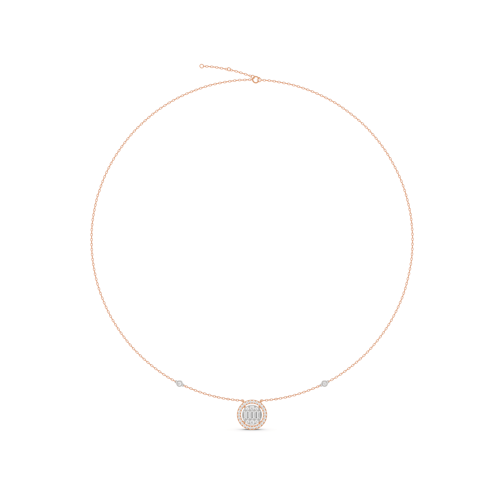 Signature Large Round Pave Solitaire Pendant - Zen Diamond India
