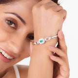 Toren Emerald Link Halo Bracelet