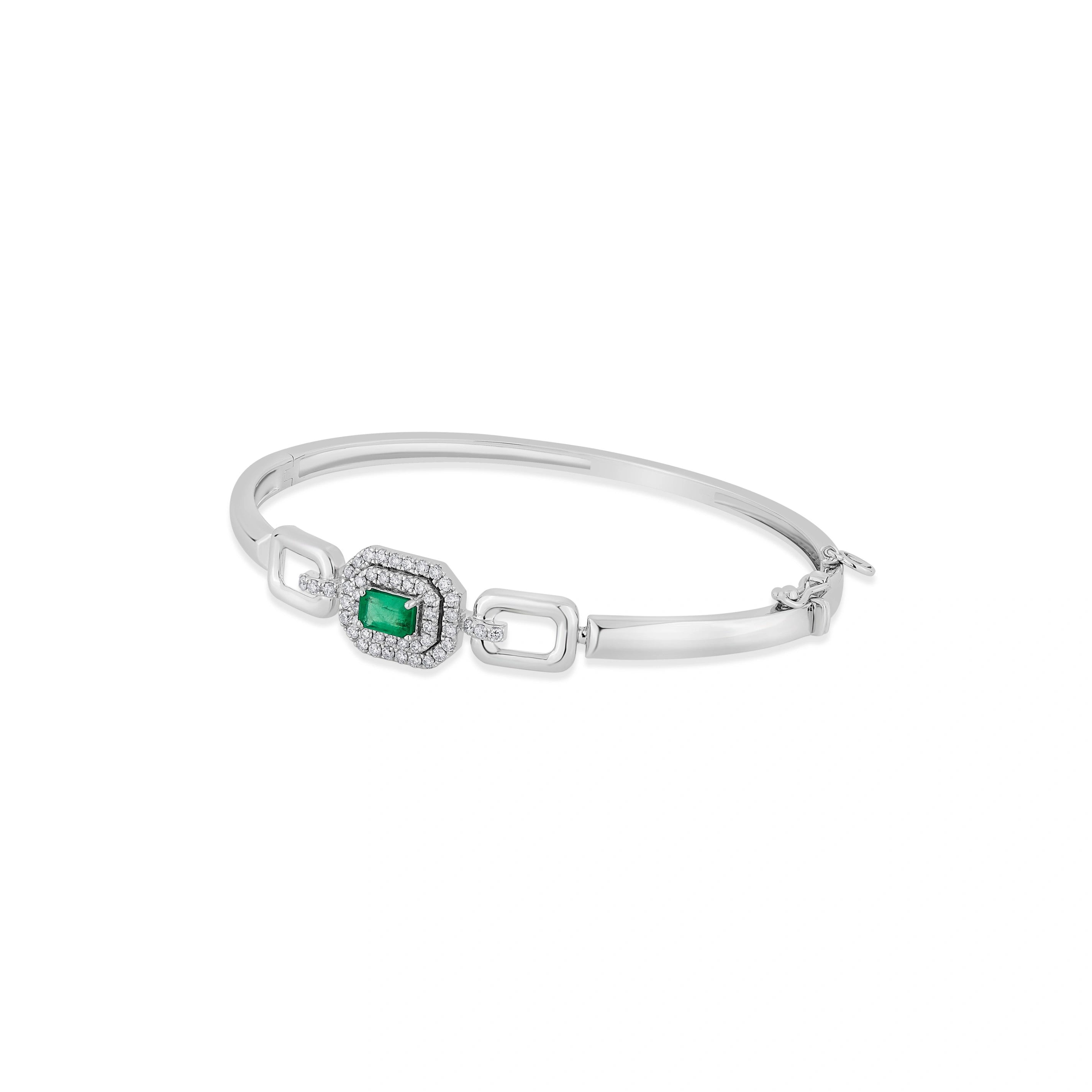 Toren Emerald Link Halo Bracelet - Zen Diamond India