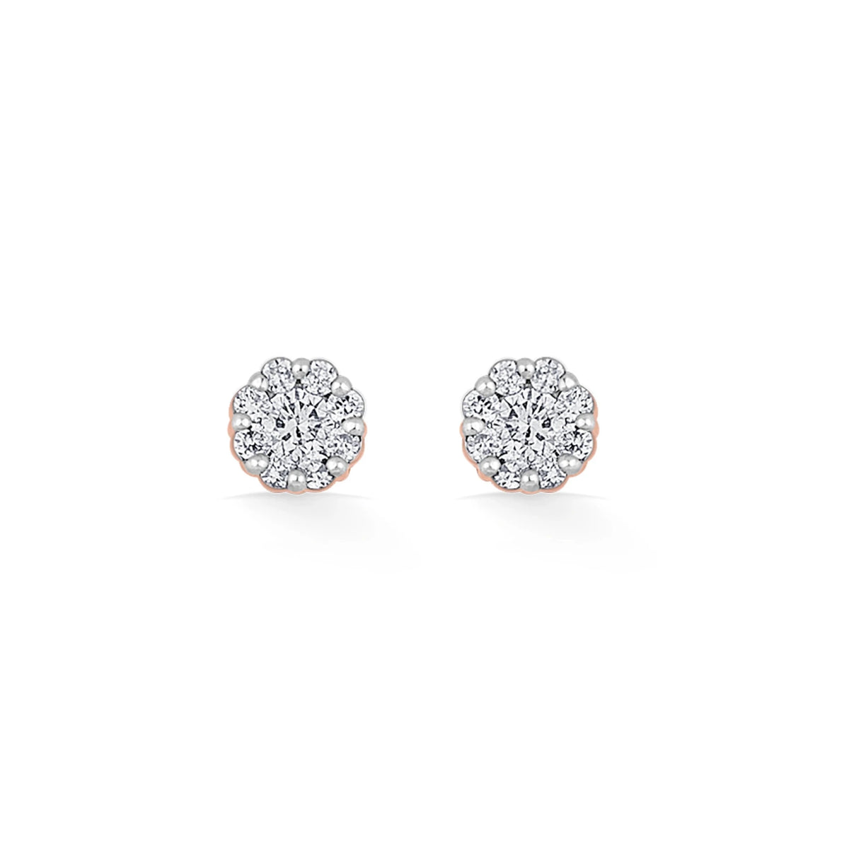 Deck Up Extra Small Round Cluster Studs - Zen Diamond India