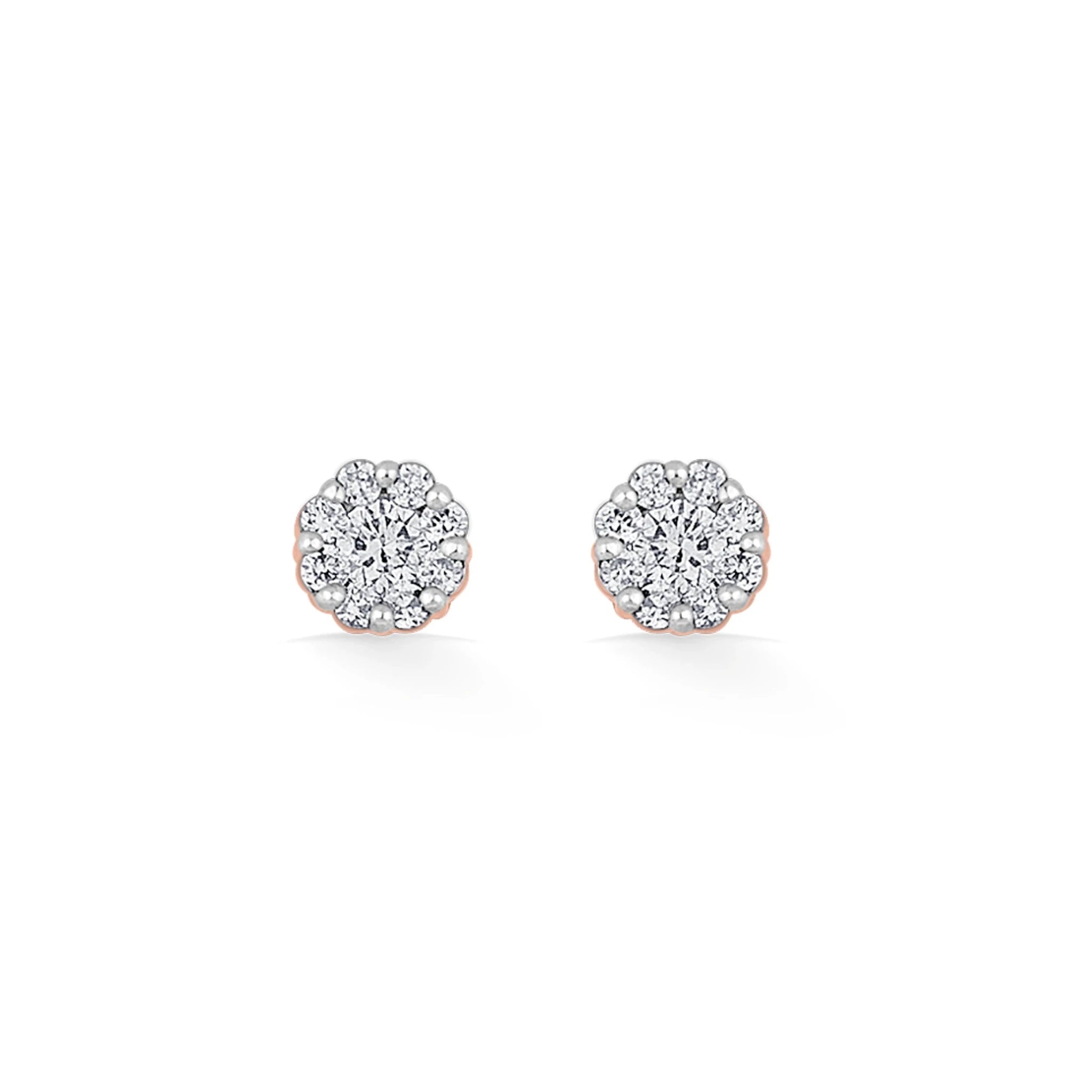 Deck Up Extra Small Round Cluster Studs - Zen Diamond India