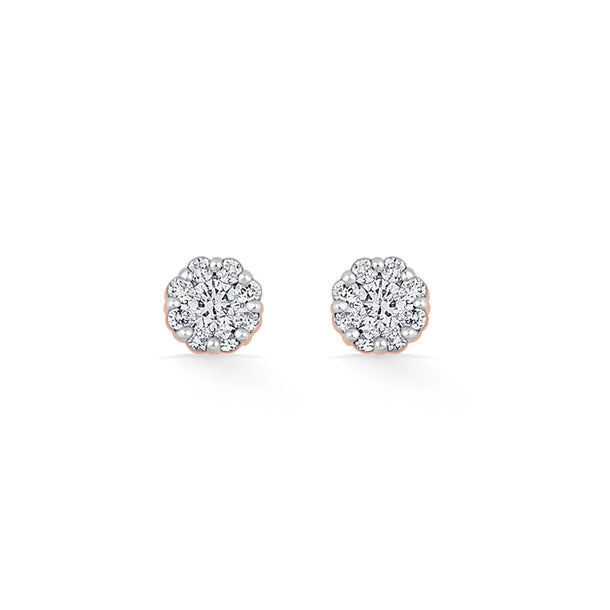 Deck Up Extra Small Round Cluster Studs - Zen Diamond India