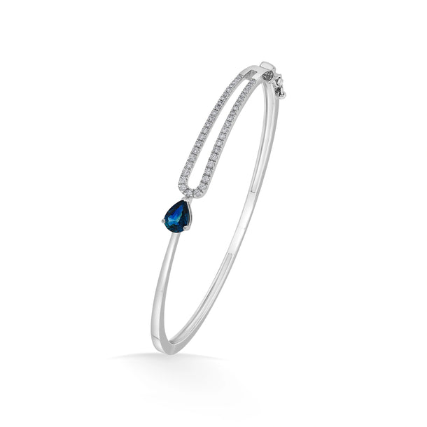 Toren Tear Drop Sapphire Stream Bracelet