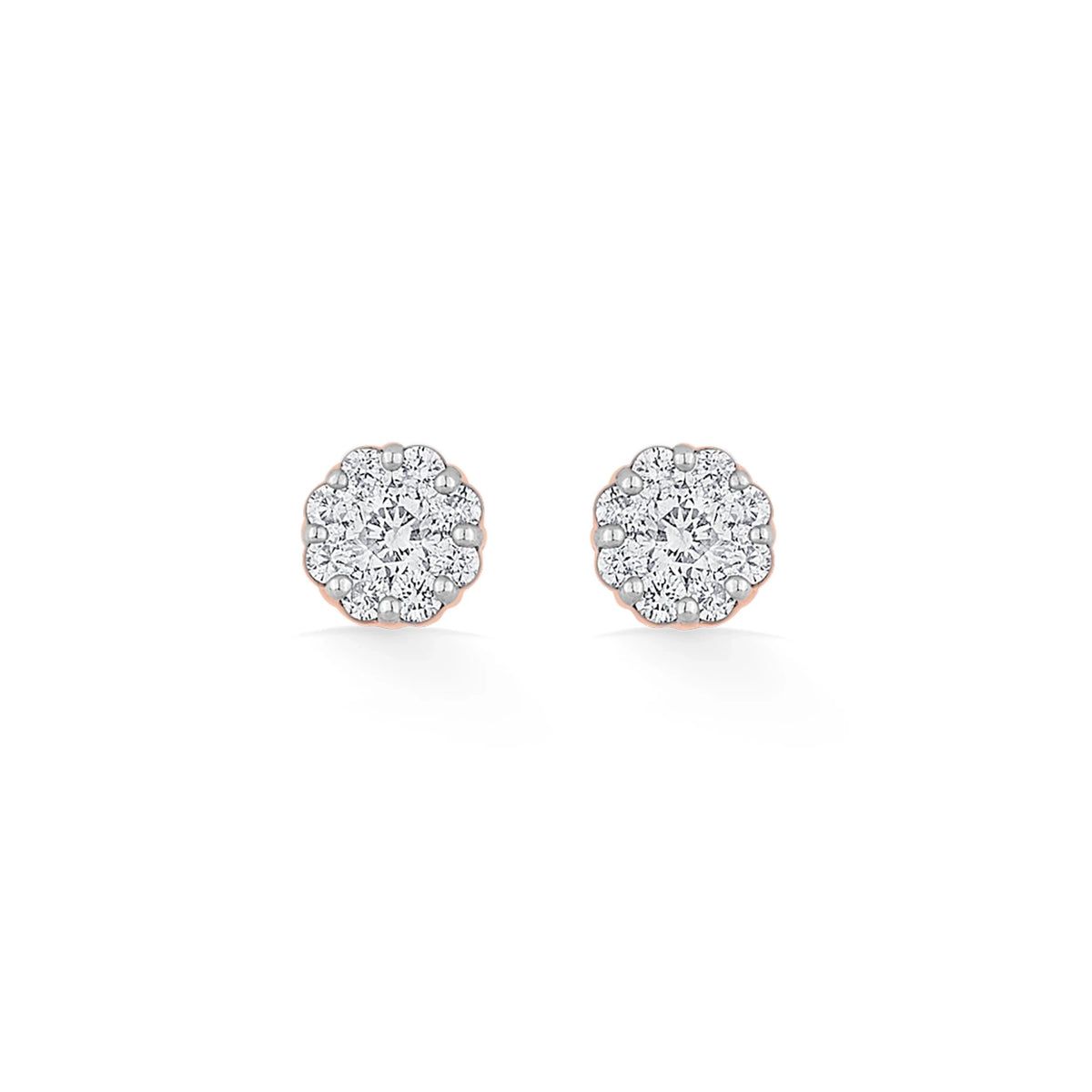 Deck Up Small Round Cluster Studs - Zen Diamond India